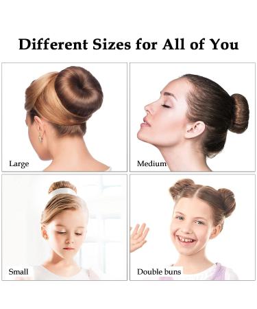 6-Piece Hair Bun Maker Set - Ring Style Donut Bun Shaper & Hair Accessories with Bobby Pins, Elastic Bands, and Ponytail Tools for Women, Girls, Kids - Black - Buy Online on SooperMarket.com