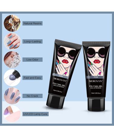 Morovan Poly Gel Extension Nail Kit - 6 Color Poly Nails Builder Gel Set for DIY Salon at Home - Buy Online on SooperMarket.com