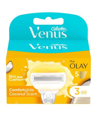 Gillette Venus Comfortglide coconut with olaz razor blades women 3 pack 2 in 1 razor blade Refill packs with moisture bars coconut 3 re -filling blades