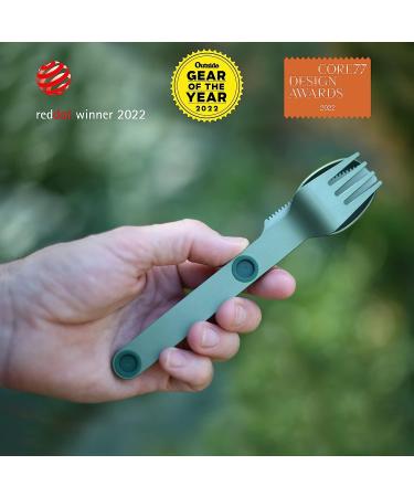 MAGWARE Magnetic Camping Utensils Set - Portable Metal Travel Flatware with Case | Camping Cutlery Set with Knife, Fork & Spoon | Reusable Utensils for Camping, Picnic, Office & Kid's Lunchbox - Green - Buy Online on SooperMarket.com
