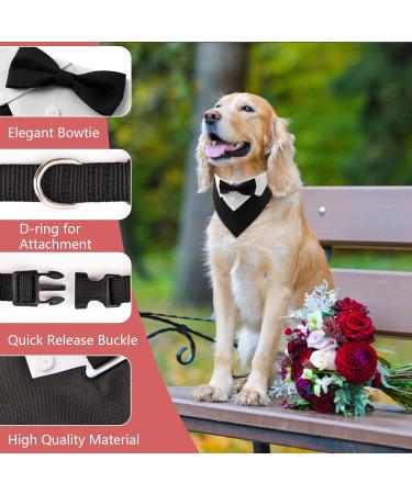 Shop Hacraho Formal Dog Smoking Banda Adjustable Black Wedding Collar with Fly & Tie for Medium to Large Dogs - Buy Online on SooperMarket.com