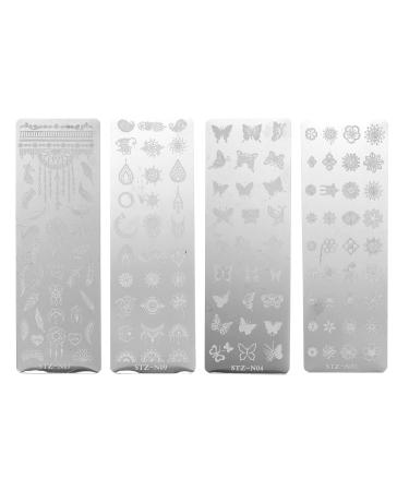 Beaupretty 4 leaves nail stamp board stamp plates for nail art nail stamp templates nail art-image template nail stencils vintage stamp steel nail polish steel plate