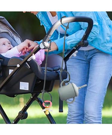 Veeteah Dark Gray Multifunctional Stroller Toy Holder & Pacifier Band | Adjustable Food Catcher Clip for High Chairs - Buy Online on SooperMarket.com