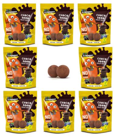 RAWBERRY Children's Cocoa Fruit Balls - No Added Sugar Gluten Free Vegan Snack (8 x 50 g) | Healthy International Shipping - Buy Online on SooperMarket.com