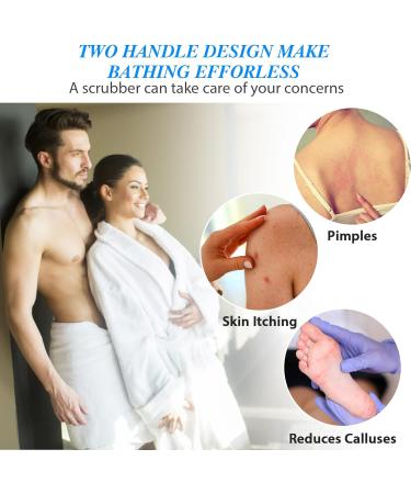 Double-Sided Exfoliating Back Scrubber with Handles for Deep Cleansing - Men and Women - Buy Online on SooperMarket.com