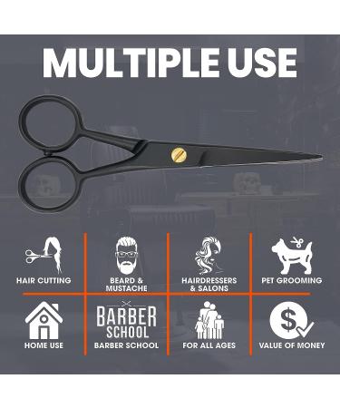 WAJEES Beard Scissors Set for Men - Mustache Scissors with Comb in Carry Pouch | Men's Facial Hair Grooming Kit - Buy Online on SooperMarket.com