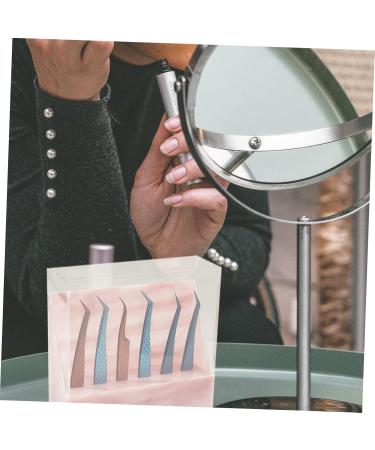 WOFASHPURET Storage Rack Rack for Display Eyelash Holder Eyelash for Extensions Makeup Holder Eyelash Rack Pink Extend Acrylic Marble 14.5x4.5cm - Buy Online on SooperMarket.com