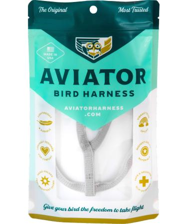 The Aviator Bird Harness & Leash Made in America S Silver
