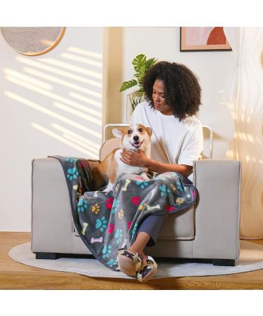 Super Soft Fluffy Fleece Pet Blanket Pack of 3 - Small Paw Design for Dogs, Puppies, and Cats - Buy Online on SooperMarket.com