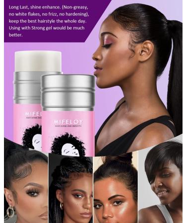 Hair Wax Stick Pomade Tamer Stick for Baby Hair Smoothing Flyaways Taming Frizz Women Styling Cream Gel Slick Back Long Lasting Hair Glue Wigs Bed Head Waxes 5 In 1 Edge Control Brush - Black - Buy Online on SooperMarket.com