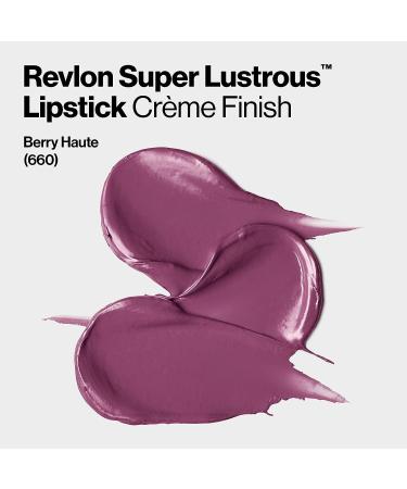 Revlon Super Lustrous Lipstick in Berry Haute (660) - Moisturizing Creamy Formula with Vitamin E and Avocado Oil - Buy Online on SooperMarket.com