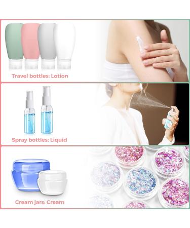 14 Pack Leak Proof Travel Bottles Set - 3oz Squeeze Bottles for Toiletries - Ideal for Shampoo, Body Wash, Lotion - Travel Size Accessories Kit for Hotel, Gym, Bathroom - Buy Online on SooperMarket.com