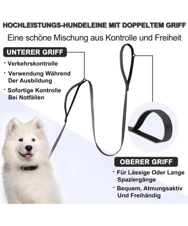 Demigreat Long Dog Leash - 1.5m 3m & 5m Training Line with Padded Handle for Small to Large Dogs - Durable Black Dog Lead - Buy Online on SooperMarket.com