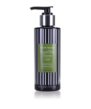 MGA Vegan Shave Gel for Men - Scruff Rescue Super Slick Shaving Gel for Men Sensitive Skin | Face Friendly pH Prevent Razor Bumps & Provides a Close Smooth Shave with Less Skin Irritation - 6 fL OZ