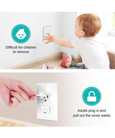 Baby Proofing Outlet Covers (40 Pack) - Child Proof Outlet Plug Covers with Hidden Pull Handle - Prevent Electric Shock Hazard - Outlet Protector for Kids Safety - Buy Online on SooperMarket.com