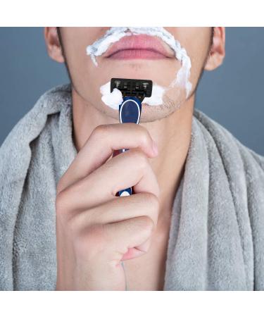 Men's 5-Blade Razor with Dual Lubrication, Precision Trimmer & 4 Cartridge Refills - Blue - Buy Online on SooperMarket.com