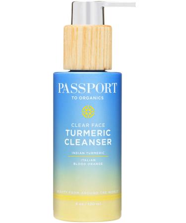 Clear Face Turmeric Cream Cleanser - Gentle Everyday Face Wash with Turmeric Olive Oil and Aloe Vera - Moisturizing Face Wash with Antioxidants for Anti-Aging - 4oz.