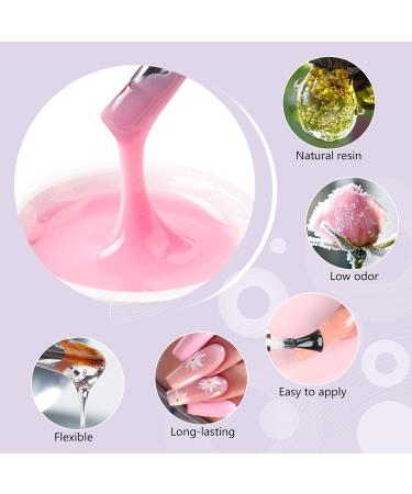 Saviland Build-Up Gel for Geln gel - 3Pcs 30g Clear Pink Nude Hard Gel Set with 100 Nail Shapes & Brush - Ultimate Nail Art Manicure Kit - Buy Online on SooperMarket.com