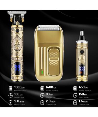 Professional Hair Trimmer & Clippers Set for Men - Cordless Electric Beard Trimmer with LCD Display - Ideal Gift for Grooming - Buy Online on SooperMarket.com