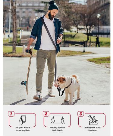 Heelay Hands Free Dog Leash - 8.2ft Multifunctional Crossbody Rope for Small, Medium & Large Dogs - Walking, Jogging, Running - Black - Buy Online on SooperMarket.com