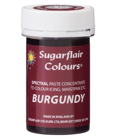 Sugarflair Burgundy Spectral Food Colouring Paste Highly Concentrated for Use with Sugar Pastes Buttercream Royal Icing or Cake Mix Vibrant Colour Dye - 25g