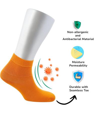 Cosyfeel Women Loose Diabetic Socks | 4-Pack Neuropathy Ankle Socks for Ladies | Super Soft Eco-Friendly Bamboo Material | Durable with Seamless Toe | Multicolour Patterns | 4 Seasons 4-7 ASSORTED-2 (LIL/B-BN/OR-PE/YL) - Buy Online on SooperMarket.com
