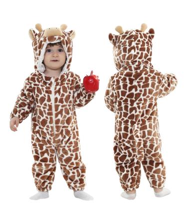 Doladola Unisex Baby Toddlers Romper Jumpsuit Hooded Cartoon Sleepsuits Infant Outfit 3 5-4 5 Years Coffee Cow