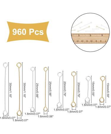Arricraft 840 Pcs Stainless Steel Eye Pins - Multi-Size Loop Pins for Jewelry Making - Buy Online on SooperMarket.com