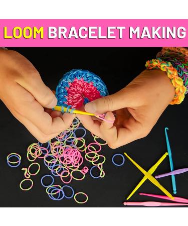 LauCentral 28 Colors Premium Rubber Bands Refill Loom Set for Kids - Bracelet Making Kit with Clips, Beads, and Charms - Creative DIY Craft Gift - Buy Online on SooperMarket.com