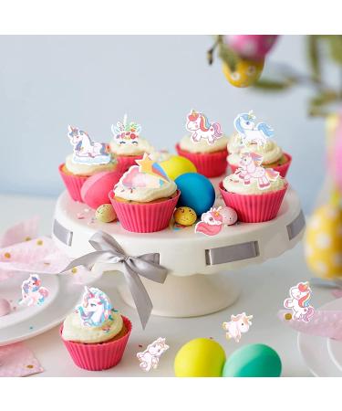 Catelves 80-Piece Unicorn Edible Cake & Cupcake Decorations | Perfect Unicorn Themed Party Supplies - Buy Online on SooperMarket.com