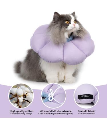 HiDREAM Cat Cone Collar | Cute & Waterproof Elizabethan E-Collar for Cats | Anti-Bite & Lick Wound Healing Collar | Safety Cat Recovery Collar | Medium - Purple - Buy Online on SooperMarket.com