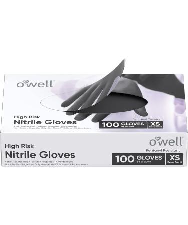 OWell High Risk Nitrile Gloves | Fentanyl Resistant 4mil Latex-Free Medical Exam Gloves - X-Small (100 Count) - Buy Online on SooperMarket.com