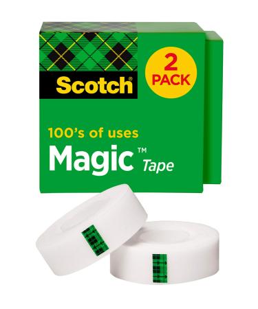 Scotch Brand Magic Tape  2 Rolls  Numerous Applications  Engineered for Repairing  Great for Gift Wrapping  3/4 x 1000 Inches  Boxed (810K2)