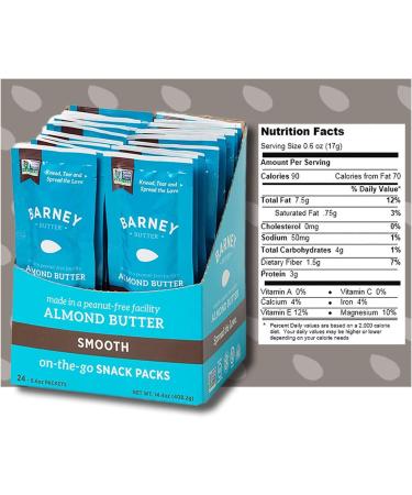 Almond Butter Snack Pack - Smooth, Paleo Friendly, Keto, Non-GMO - Skin-Free - 0.6oz (Pack of 24) - Buy Online on SooperMarket.com