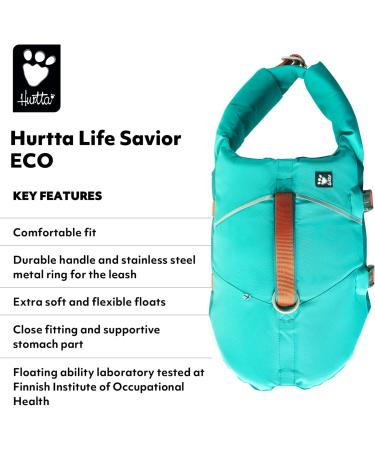 Hurtta ECO Life Savior Dog Life Jacket Peacock 20-30 lb 20-30 lb Peacock - Buy Online on SooperMarket.com