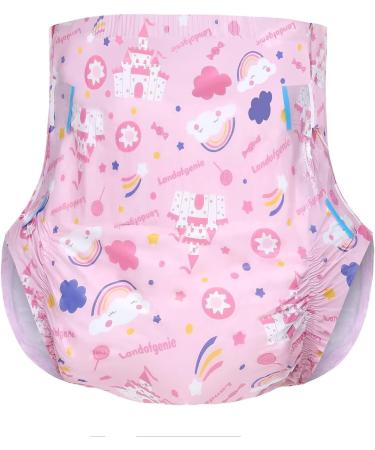 Landofgenie Adult Diapers - Pink Printed Medium Size (28-38) - 10 Pieces - Comfortable Nighttime Underwear for Adults - Buy Online on SooperMarket.com