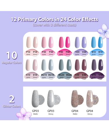 Ohuhu 12 Colors Gel Nail Polish Set with UV Light Kit - Glossy and Matte Top Coat - 36W UV LED Lamp - Soak Off Manicure Gift for Girls - Mothers Day Special - Buy Online on SooperMarket.com