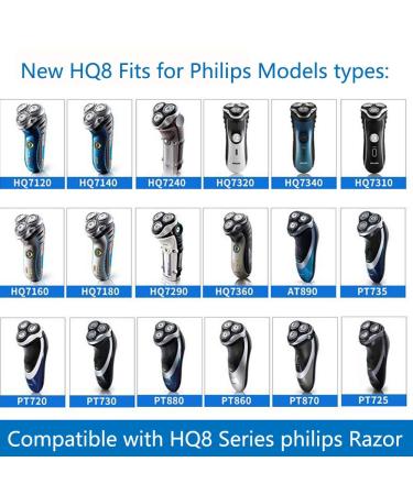 Phillips Norelco HQ8 Replacement Heads - 6-Pack Blades for Aquatec Series 8 - Buy Online on SooperMarket.com