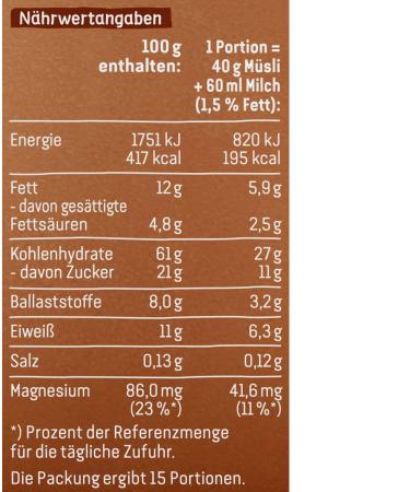Vitalis Schoko M sli klassisch 600g - Delicious and Nutritious Breakfast Option - Buy Online on SooperMarket.com