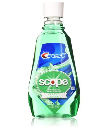 Crest Scope Classic Mouthwash Rince 1 Liter (33.8 oz) - Pack of 2