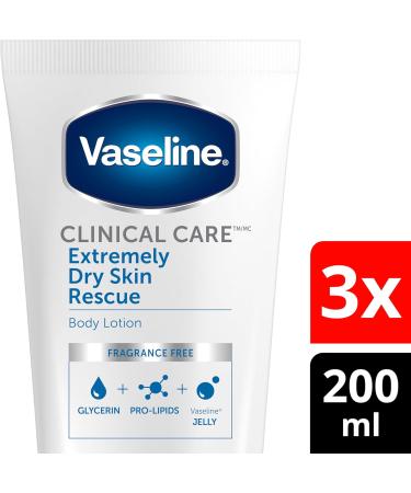 Vaseline Clinical Care Body Lotion healing moisturizing cream Extremely Dry Skin Rescue with moisturizing glycerin for 100% improvement of skin moisture 200 ml Pack of 3 - Buy Online on SooperMarket.com