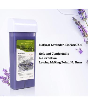 Lavender Roll on Wax Kit Refill Cartridge - 4 Pack for Women | Hair Removal Wax Roller for Legs, Arms, Bikini & Brazilian Waxing - Buy Online on SooperMarket.com