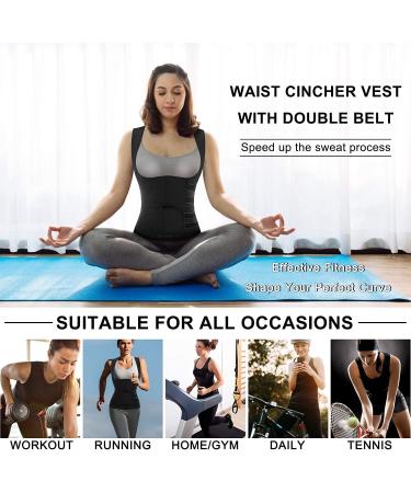 KUMAYES Sauna Vest for Women - Neoprene Slimming Corset Waist Trainer & Shapewear Tank Top - Body Shaper in Black - International Shipping Available - Buy Online on SooperMarket.com