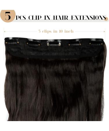 S-noilite Clip in Hair Extensions 24 Inch - Dark Brown Curly Wavy Hairpiece - Buy Online on SooperMarket.com