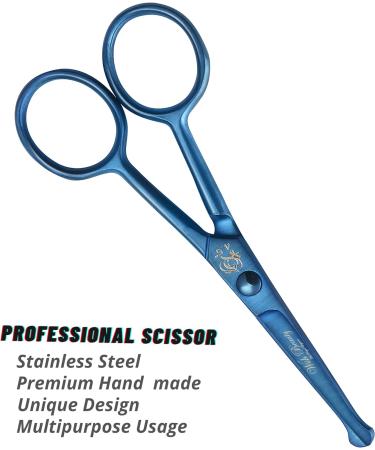 Kids Safety Hairdressing Scissors with Round Tips and Curved Blades - Professional Salon Barber Scissors for Baby Haircuts (Blue 4.5 inch) - Buy Online on SooperMarket.com