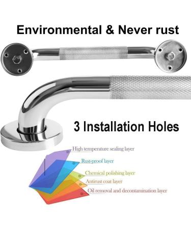 KisSealed Shower Grab Bars Pack of 2 Chrome Stainless Steel Bathroom Grab Bar Anti Slip Bathroom Safety Bars Handicap Elderly Assist Bath Handle for Bathtubs and Showers(16 Inch) - Buy Online on SooperMarket.com