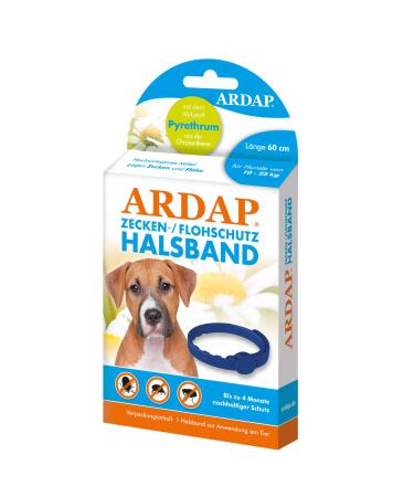 ARDAP Teck & flea protection collar for dogs up to 25kg - up to 4 months of sustainable long -term protection - natural active ingredient against ticks & fleas dogs from 10kg to 25kg length 60 cm