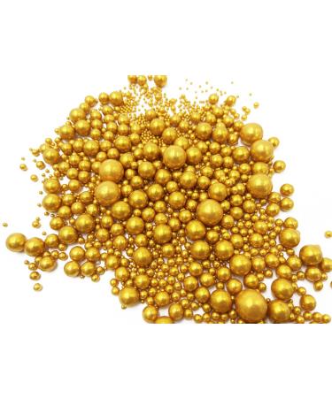 Gold Edible Pearl Sugar Sprinkles - 120g/4.2oz Jar for Cake, Cupcake, Cookie Decorations - Perfect for Weddings, Showers, and Parties - Buy Online on SooperMarket.com
