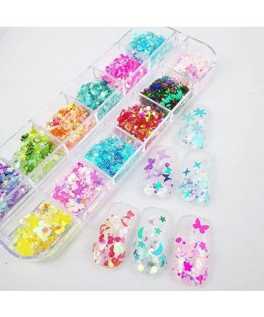 4 Boxes Iridescent White Nail Glitter Mylar Flakes - Nail Art Confetti Sequins for Makeup, Nails & Resin Crafts | LoveOurHome - Buy Online on SooperMarket.com