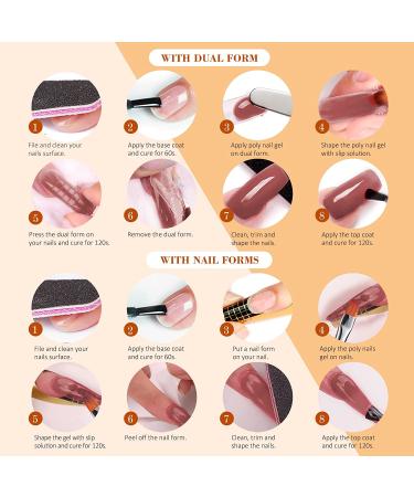 Saviland Poly Gel Nail Kit - 7 Glitter Colors with Slip Solution | Halloween Nail Art Builder Kit for Manicure Beginners | DIY Red Gold Poly Gel Nail Extension Set - Buy Online on SooperMarket.com